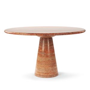 Dario Round Stone Dining Table with Conical Pedestal Base