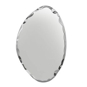 Tafla Abstract Wall Mounted Polished Stainless Steel Elliptic Drop Mirror