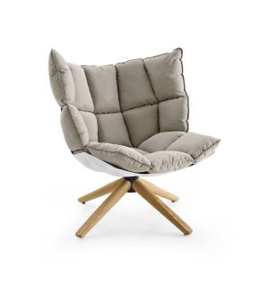 Husk Chair Low Back - Wood Base