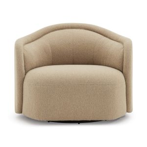 Serene Modern Boucle Upholstered Swivel Armchair