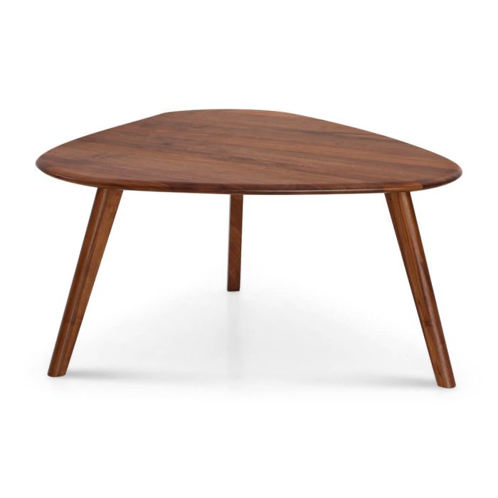 Petale Triangular 2-Piece Walnut Wood Nesting Table
