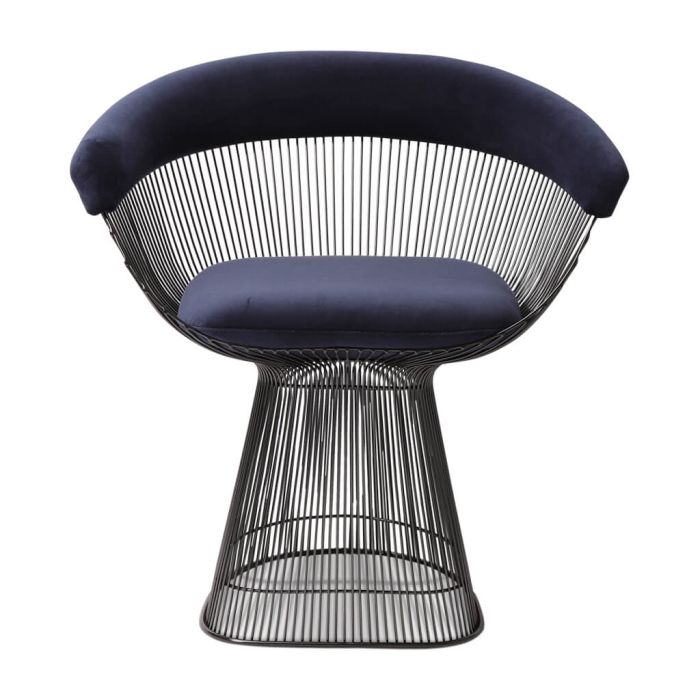Warren Platner Armchair - Gun Metal Black Base
