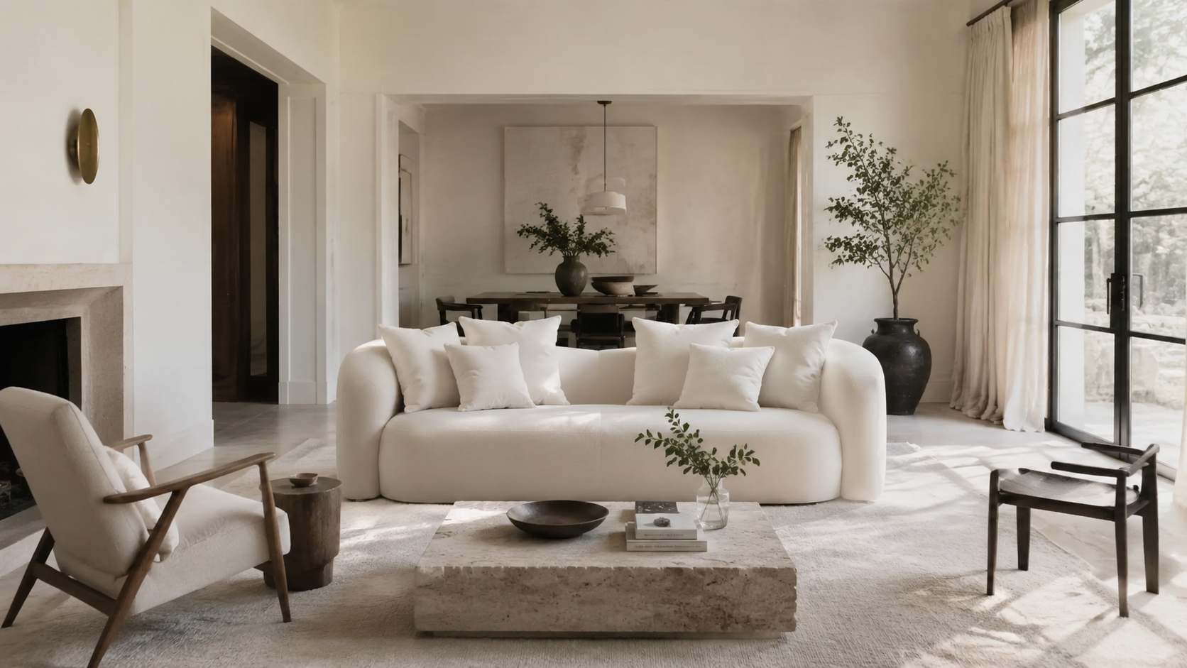 Aria Modern Curved Back Block Sofa