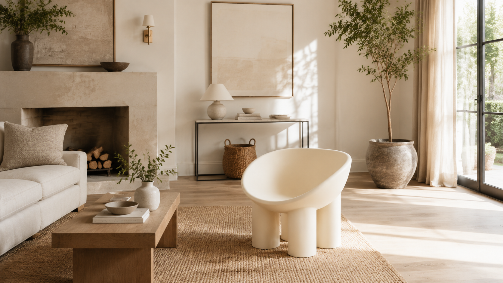 Roly Poly Fiberglass Armchair