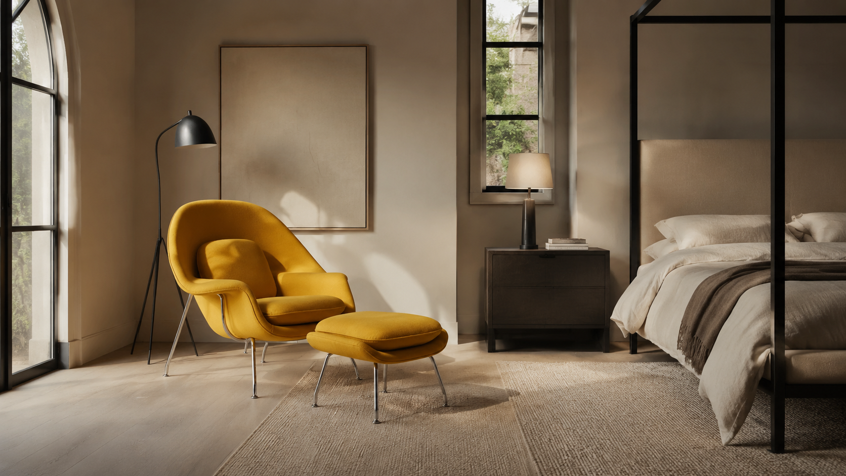 Womb Chair & Ottoman - Chrome Legs