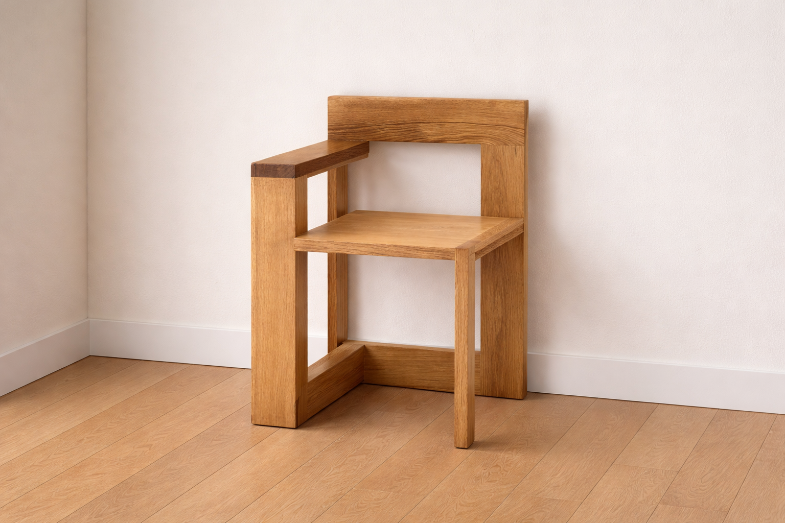 Gerrit Rietveld Steltman Deconstructivist Design Wood Accent Chair