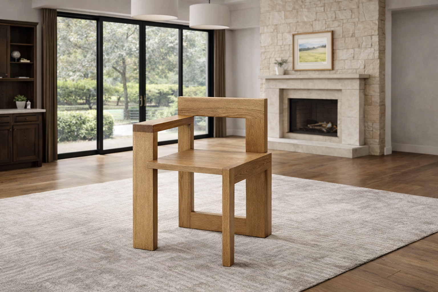 Gerrit Rietveld Steltman Deconstructivist Design Wood Accent Chair