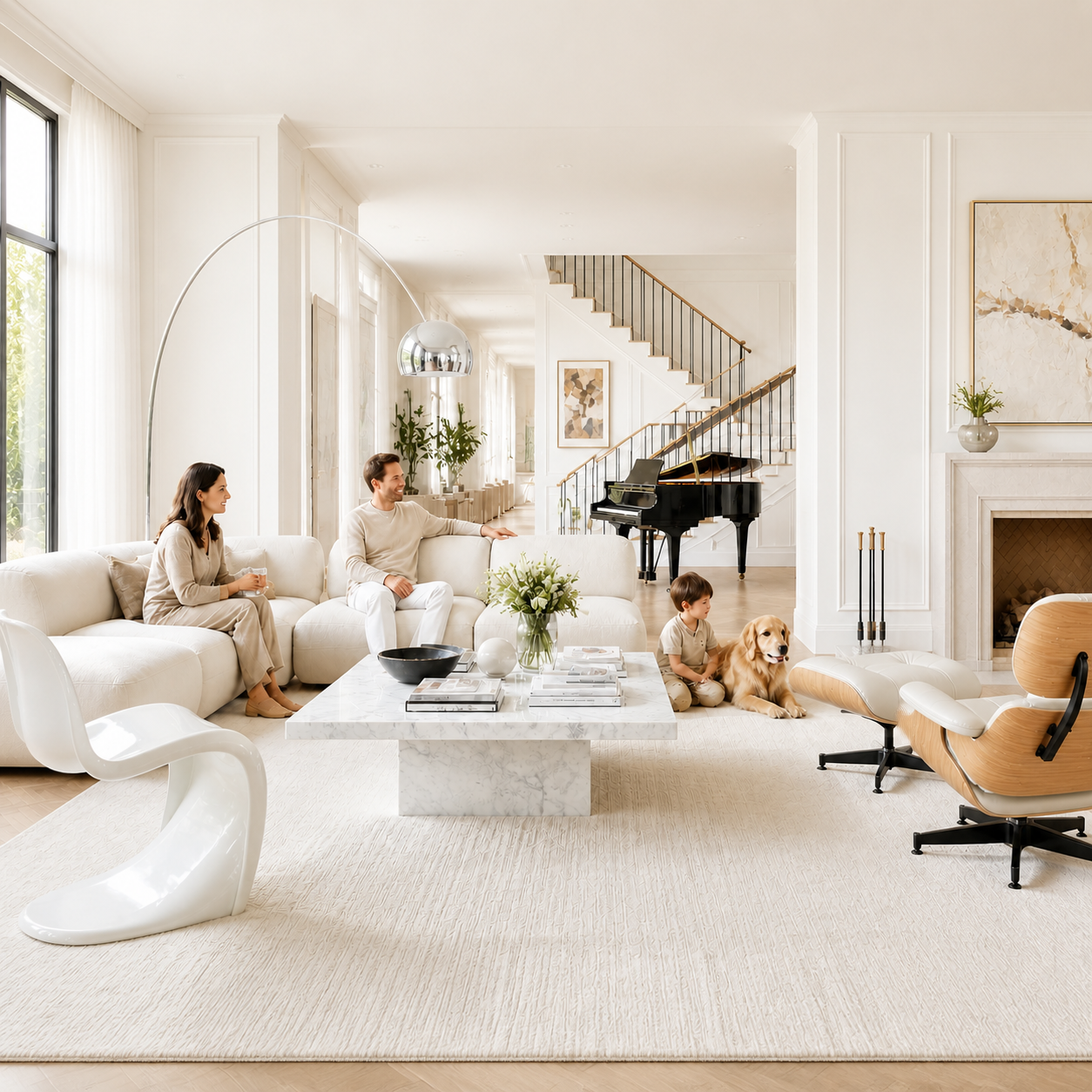 Family in a living room